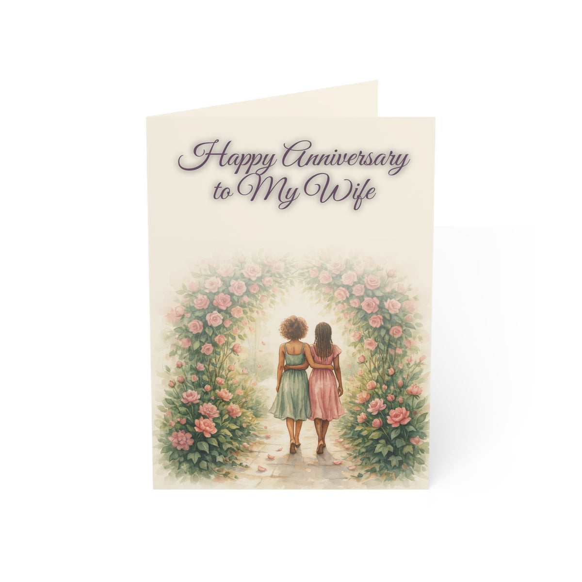 Happy Anniversary to My Wife | Black Couple Wife to Wife Anniversary Card, Garden Arch