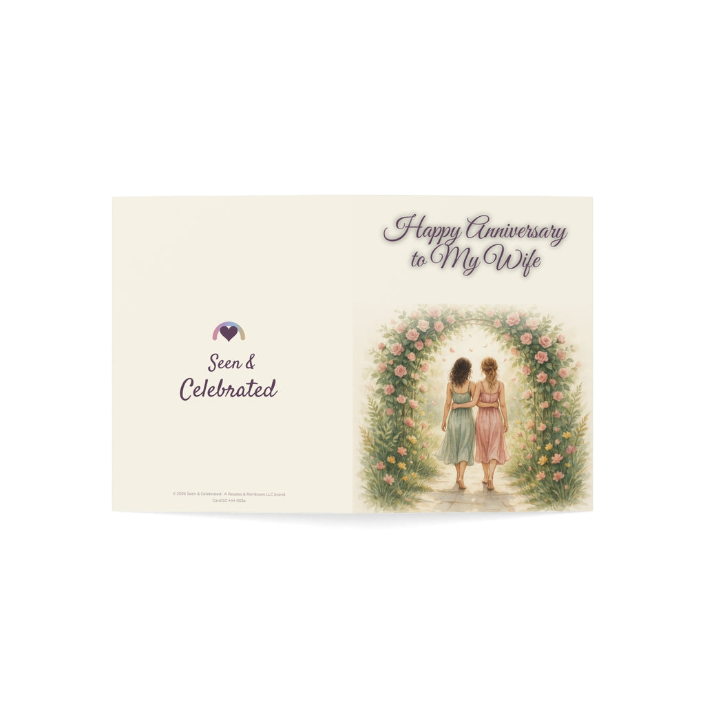 Happy Anniversary to My Wife | Wife to Wife Anniversary Card, Garden Arch