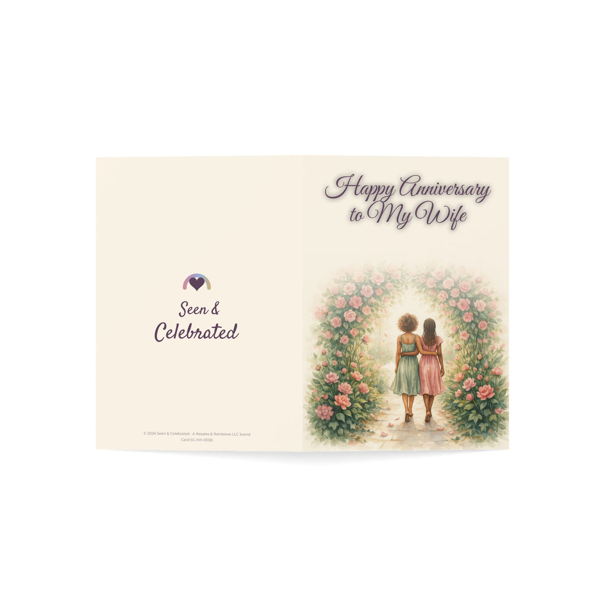 Happy Anniversary to My Wife | Black Couple Wife to Wife Anniversary Card, Garden Arch