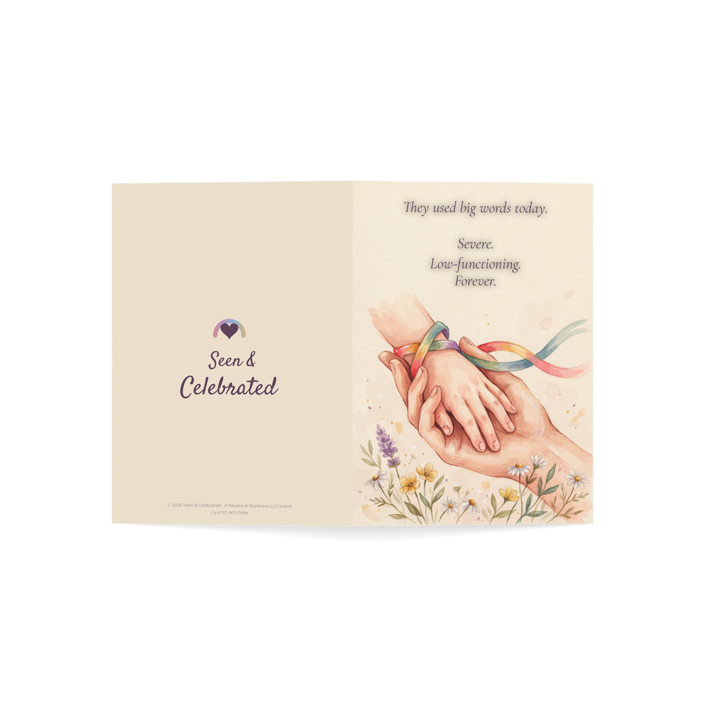 Your Child's Diagnosis Day | Autism Parent Support Card, Hands