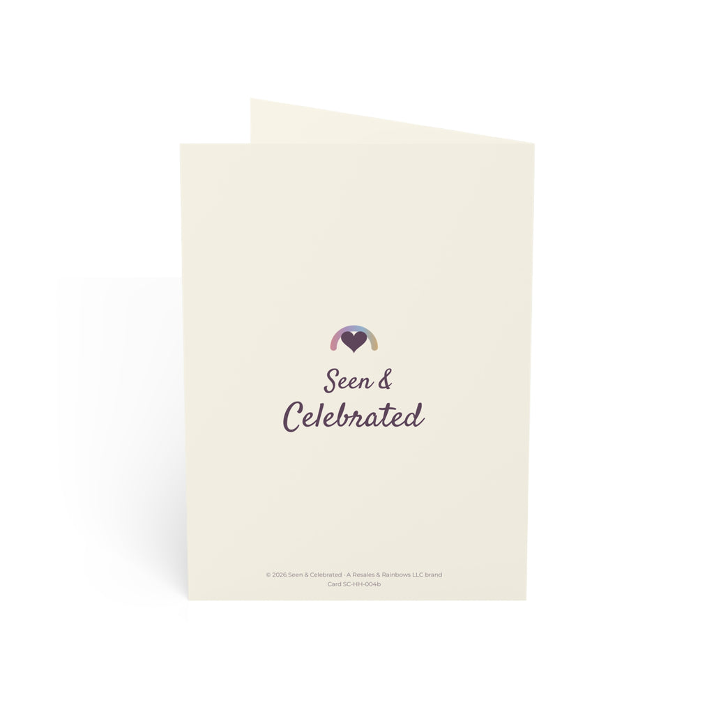 Two Women, One Beautiful Love | Black Couple Her and Her Anniversary Card, Floral Wreath