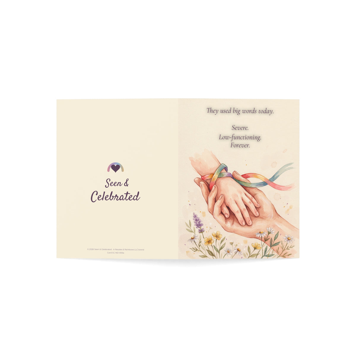 Your Child's Diagnosis Day | Autism Parent Support Card, Hands