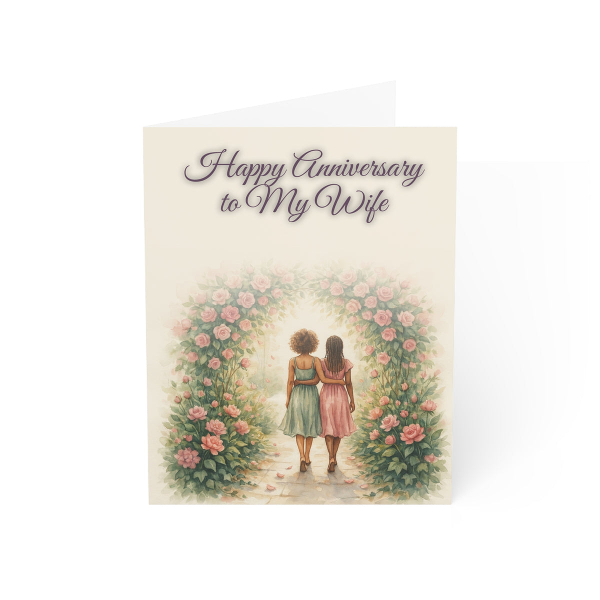 Happy Anniversary to My Wife | Black Couple Wife to Wife Anniversary Card, Garden Arch