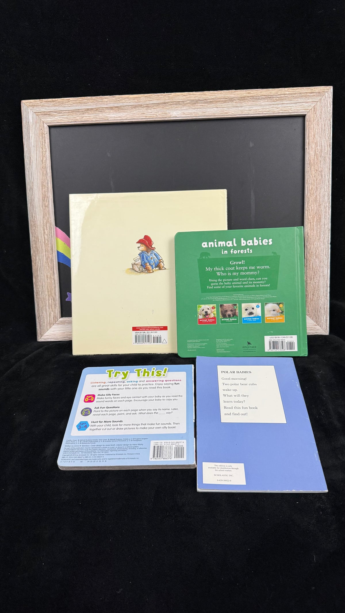 Back covers of the four Animal Babies bundle books