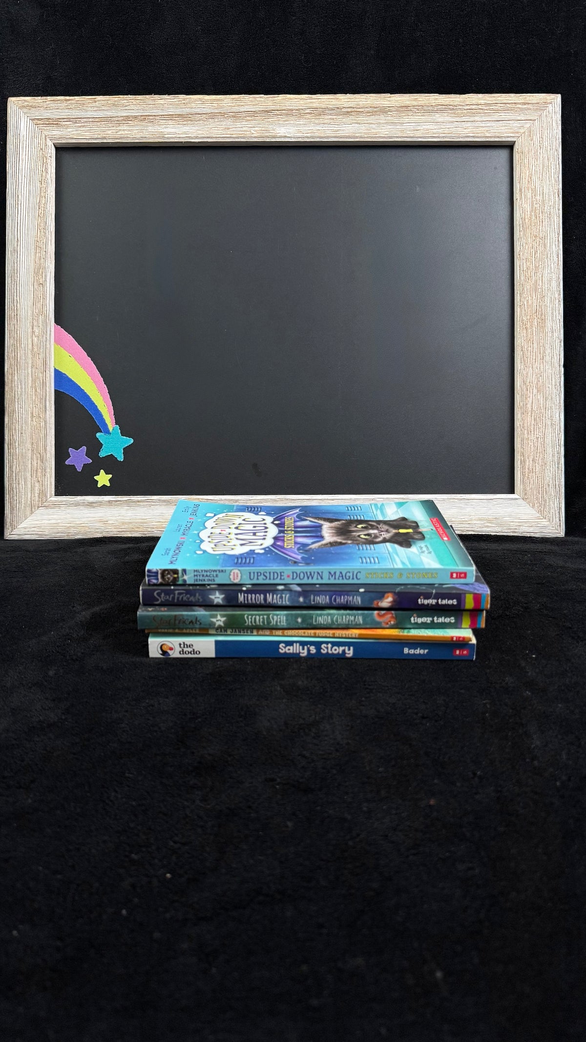 Rainbow Joy Book Shop Blue bundle book spines stacked