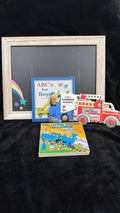 Things That Go bundle: The Little Engine That Could, I Am a Zamboni Machine shaped board book, I Am a Fire Truck and ABC's for Boys