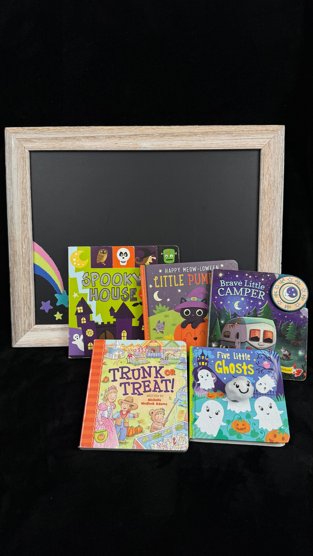Little Pumpkin board book bundle: Spooky House, Happy Meow-loween Little Pumpkin, Trunk or Treat, Brave Little Camper and Five Little Ghosts
